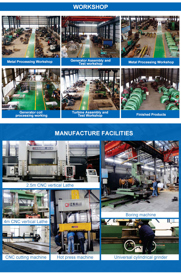 High efficiency water hydropower turbine generator 2 mw