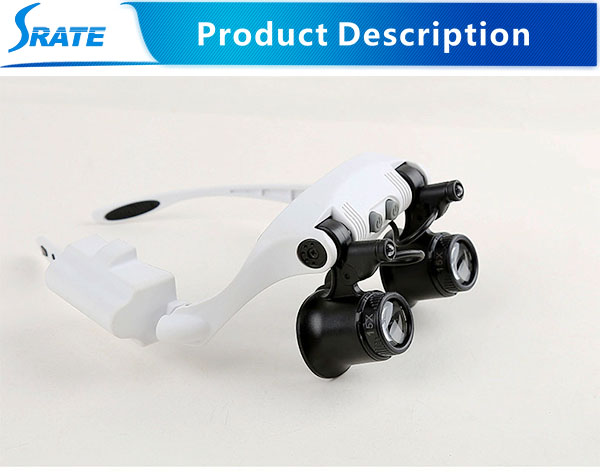 NO.9892G-3A Lunettes Extension De Cils Médical Loupes Dentaires Chirurgicales Loupes avec Lumière LED