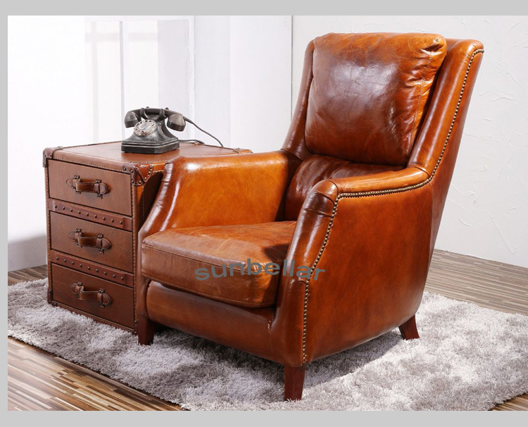 vintage leather wing back accent chair tufted tan leather reclining arm chair inspiration living room sofa chair for sale