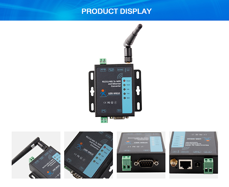 USR-W610 RS485/RS232 support Port Modbus TCP/RTU Industrial WiFi Serial to Ether