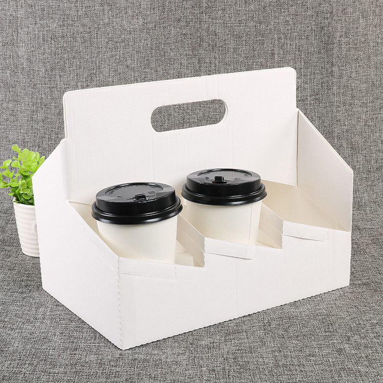 Eco Friendly Disposable Kraft Paper Take Out  Pack Coffee Cup Drink Carriers  Paper Cup Holders
