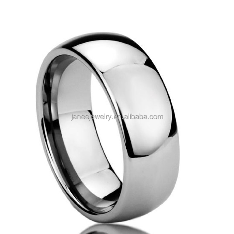 8 мм Свободный крой яркий полированный куполом плотная карбида вольфрама кольцо