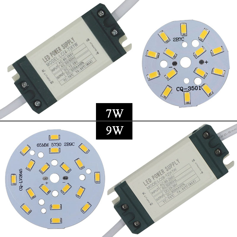 SMD5730 Chip a diodi emettitori di luce + alimentatore LED con guscio in plastica per plafoniera a LED