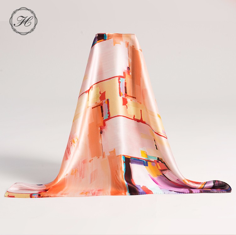 High Quality Custom Printed 100%  Silk Square Scarf For Women