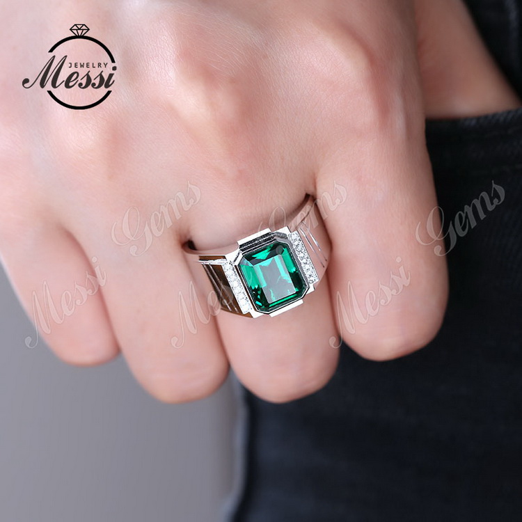 Esmeralda Colombiana Anillo De Esmeralda Para Hombre Anillo De
