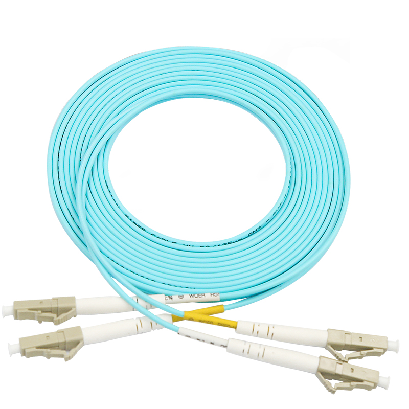 Fibra con varios modos de funcionamiento Jumper Patch Cord óptico 3M los 5M 10M 10M LC-LC del duplex del cable con varios modos de funcionamiento de la fibra OM3 de OM3 LC/UPC-LC/UPC