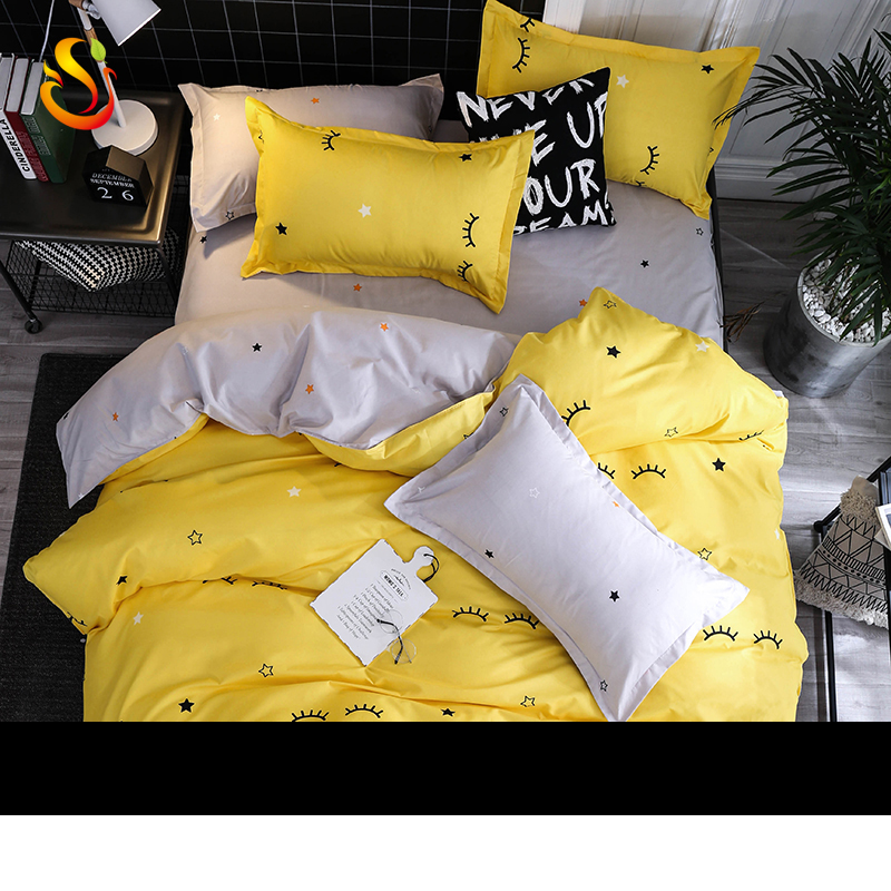 Premium Personality and contracted digital printed polyester bed sheet set