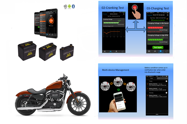 smartbatteryeco.com POWER Smart 12V Motorcycle Battery 5Ah 6.5Ah 7Ah 390CCA LiFePO4 Small Rechargeable 12v Battery Bluetooth Customized