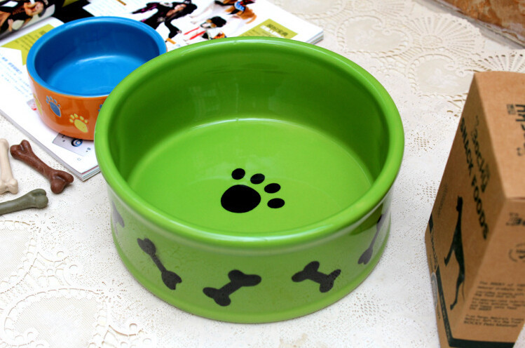 Haonai 8 inch big stoneware dog bowl dog fish dog feeder