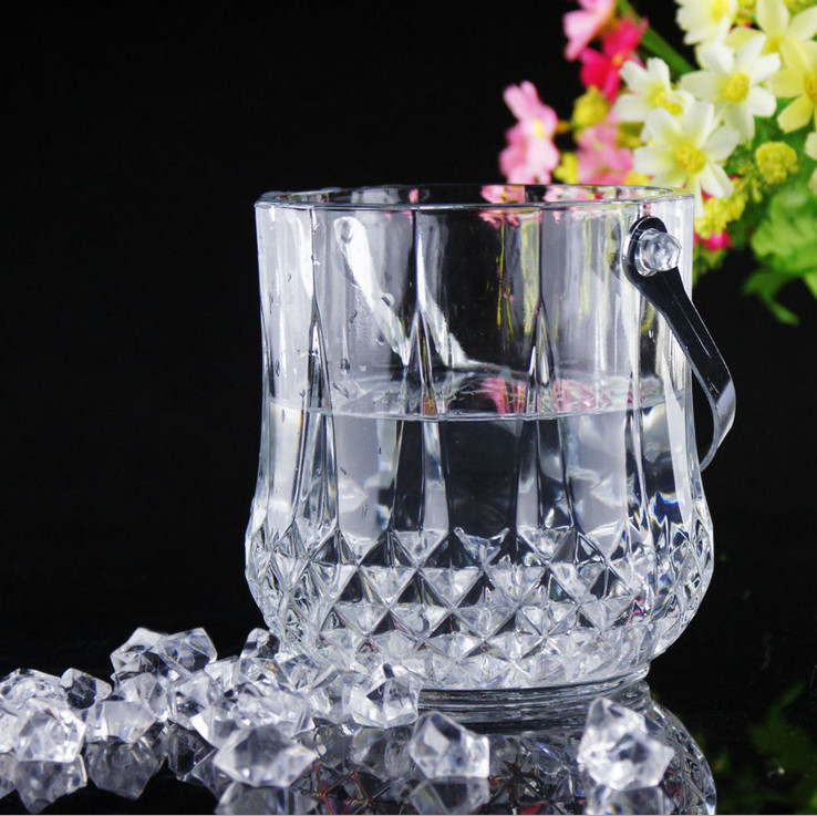 Haonai glassware bucket, glass ice bucket