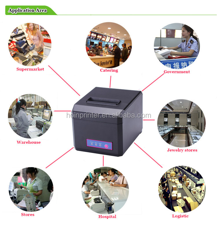 HOP-E801 300mm/S Speed Auto Cutter Best Quality Printer POS Android Cheap Receipt Thermal Printer 80mm