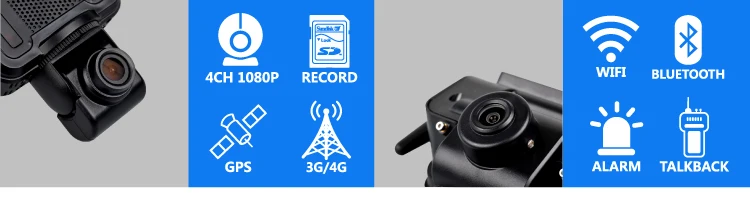 High quality 4ch taxi recorder   4G GPS dashcam taxi camera duel lens AHD 1080p 4G gps vehicle fleet dashcam free