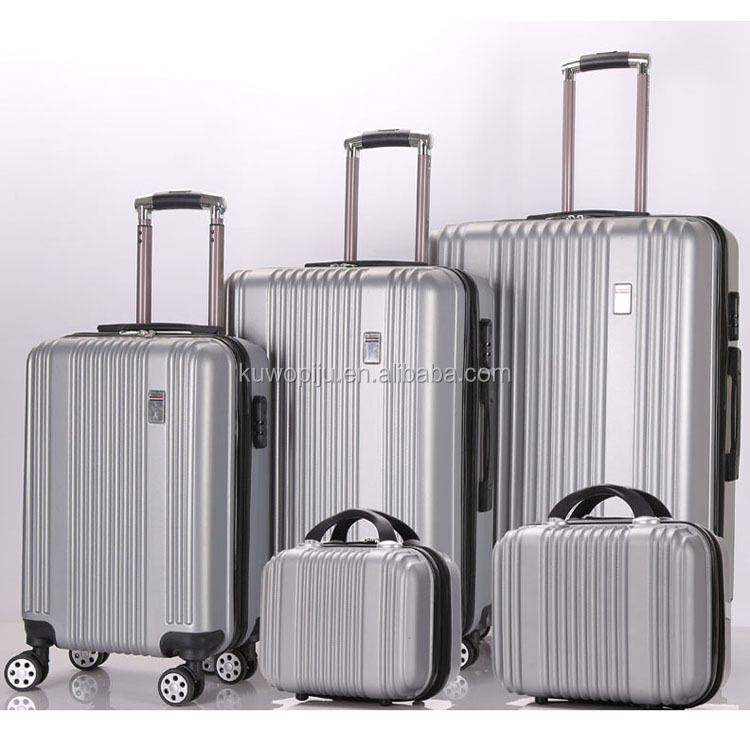 3 pc Hardside Spinner suitcase Set 2 pc hand case TSA Lock wheeled 5pcs ABS PC luggage set