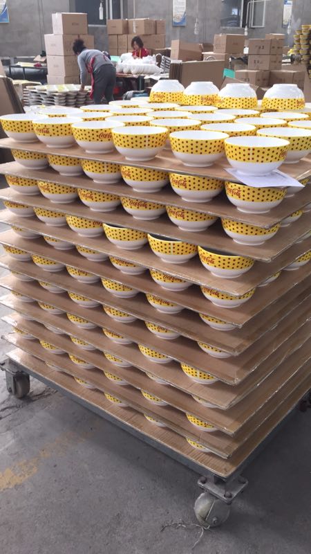 6inch White porcelain noodle bowls New Bone China soup bowls with customized printing