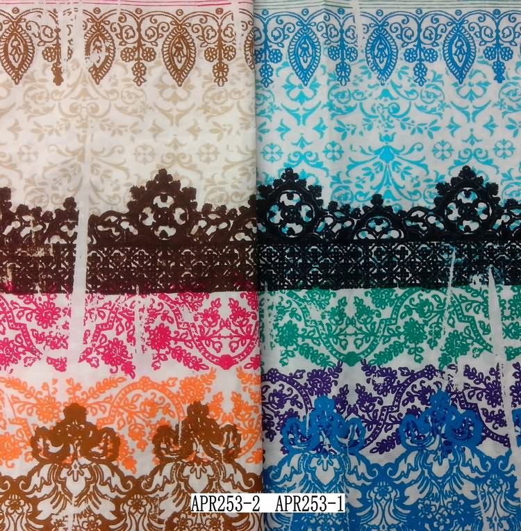 APR253,APR265: 100% хлопок печать 60X60,90X88,54/56 "70 GSM, с готовым запасом