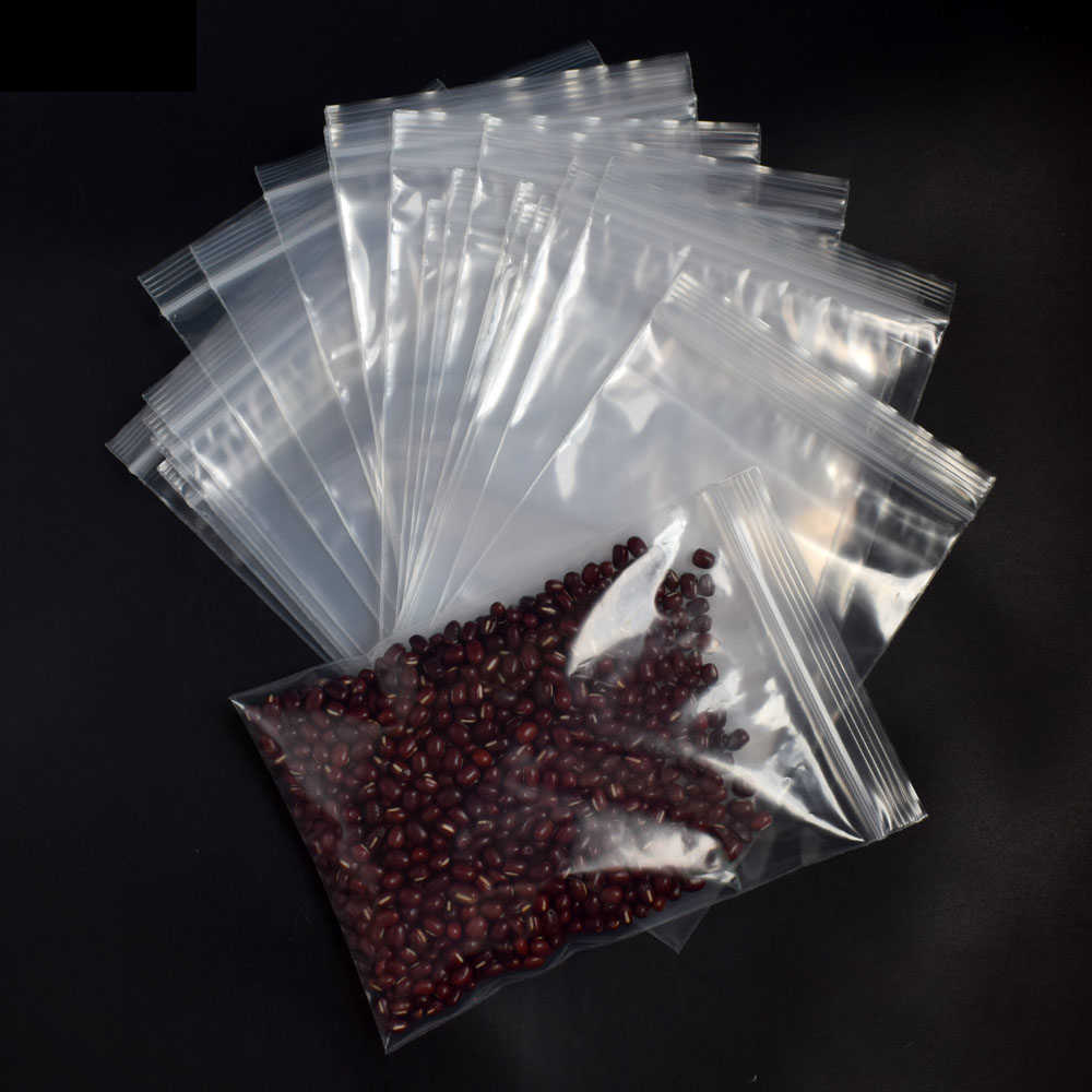 China factory custom food grade polyethylene transparent plastic zipper bag for packaging