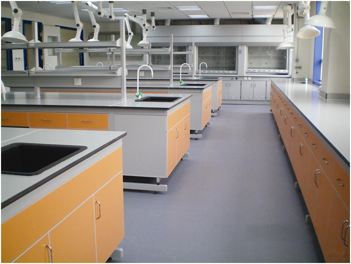 Steel Hospital Chemistry Lab Desk , Multipurpose Science Laboratory Table