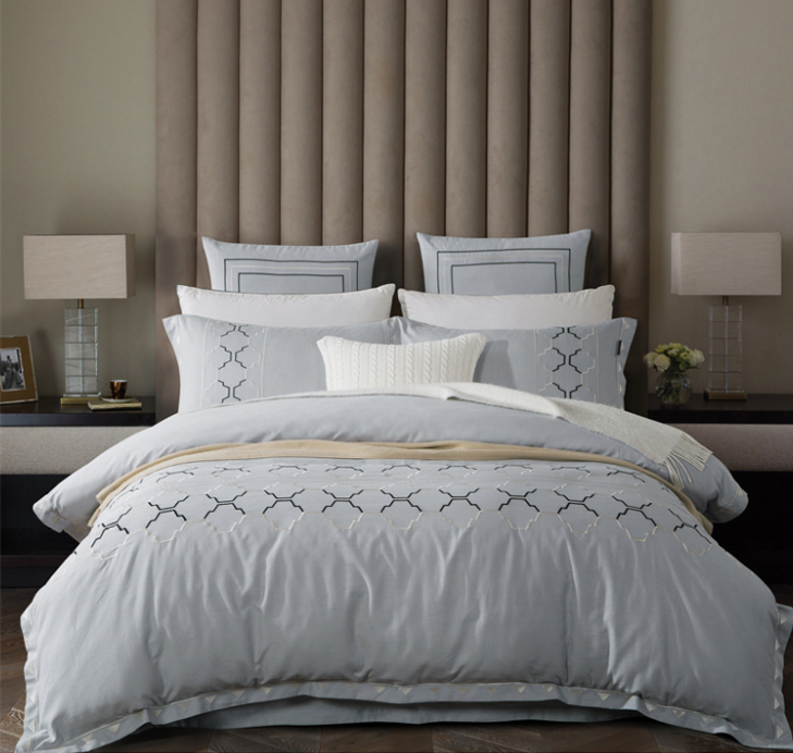 Embroidery Duvet & Pillowcases, unique pleated design to enhance the elegance of your room, Comforter Set Queen/King Size