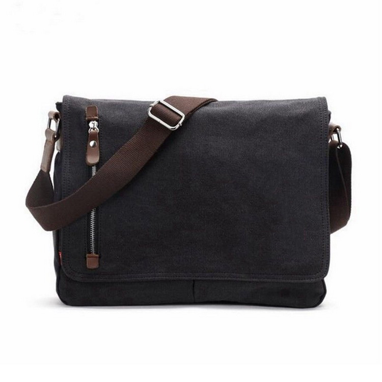 حقيبة كتف شديدة التحمل متعددة الاستخدامات قماش بالجملة مخصص ماركة حقيبة ساعي قطن عتيق للرجال