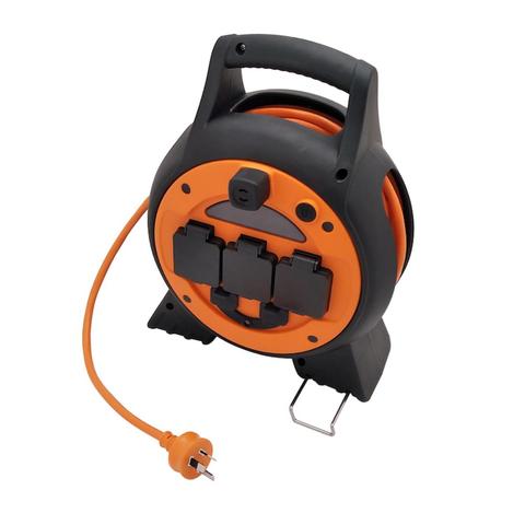 4WAY 5//10//25M CABLE EXTENSION REEL LEAD MAINS SOCKET HEAVY DUTY 10AMP ELECTRICAL