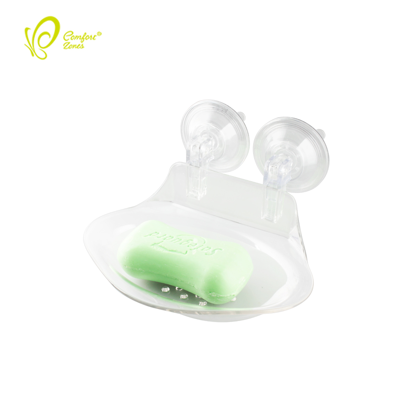 Модные пластиковые присоске лоток ясно подвесная мыльница крылом держатель мыло коробка для душа