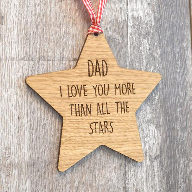 Уникальные персонализированные Висячие деревянные звезды для папы подарок