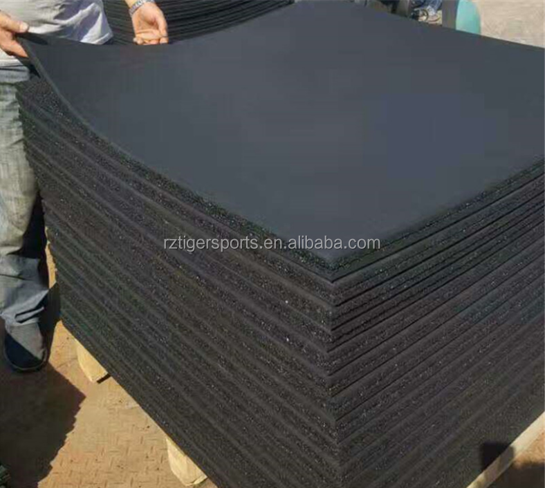 Rizhao Тигр Спорт черный резиновый настил для резиновые маты для спортзала