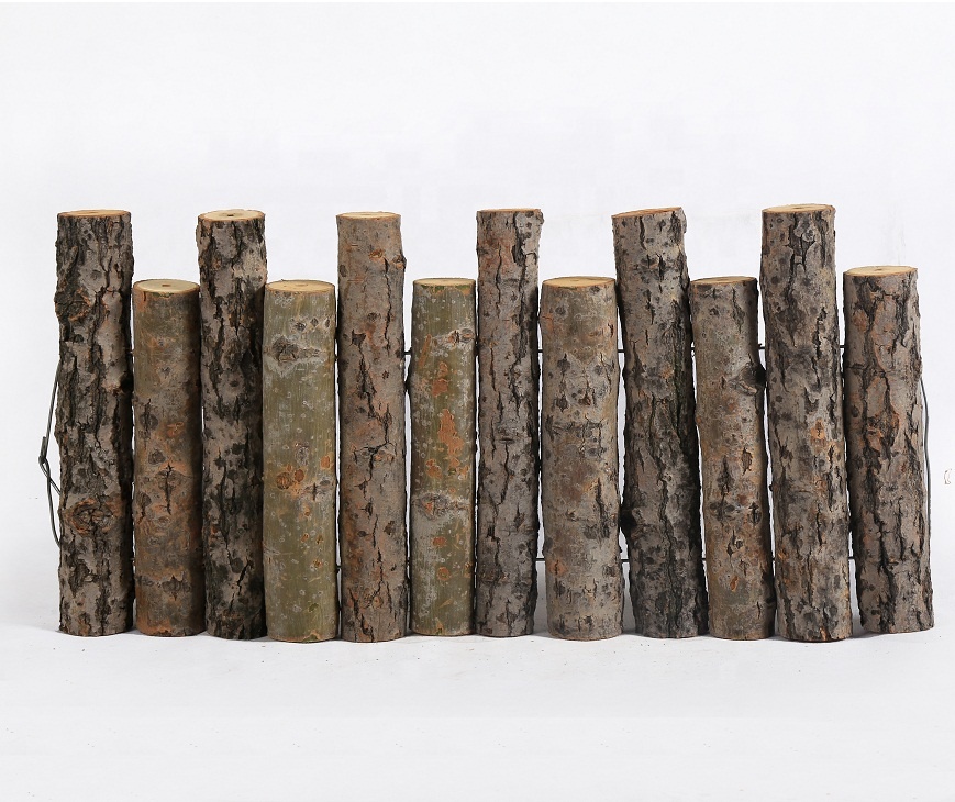 花园树皮木材花园围栏种植栅栏原木木栅栏出售的乡村日志卷