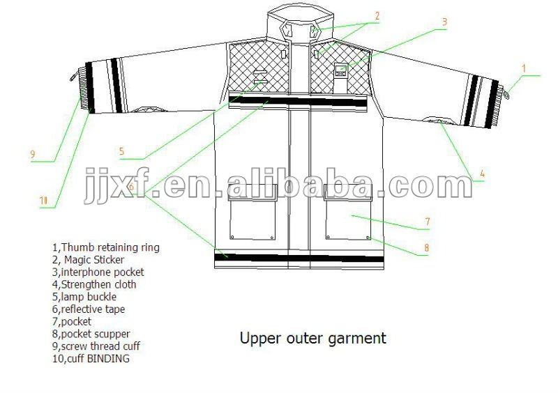 JJXF fire equipement anti fire suit with reflective tape fire suit