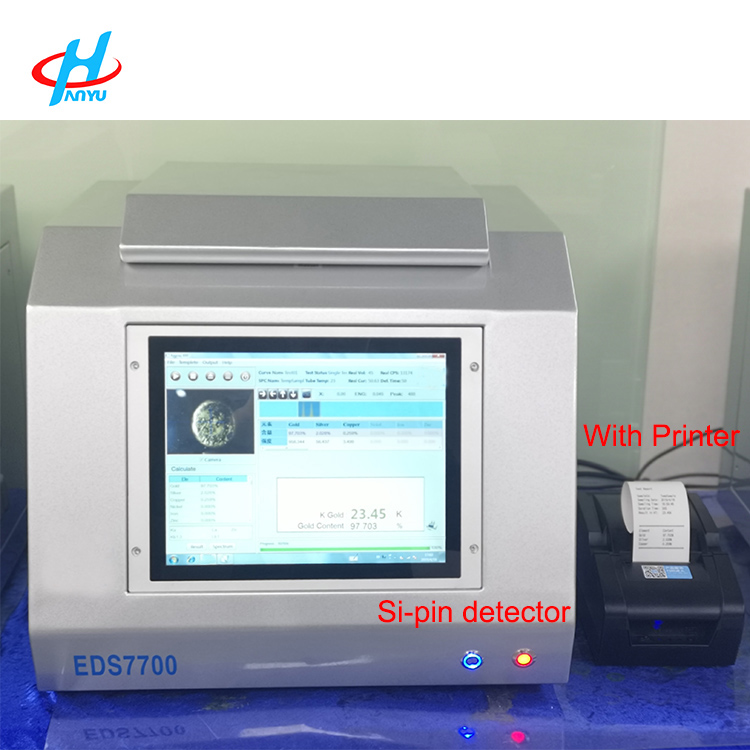 Máy Kiểm Tra Độ Tinh Khiết Vàng EDS9800 Xrf Với Máy Dò Si-pin