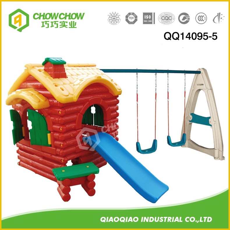 Indoor Playground Cheap Kids Plastic Story Playhouse(QQ14095-2)