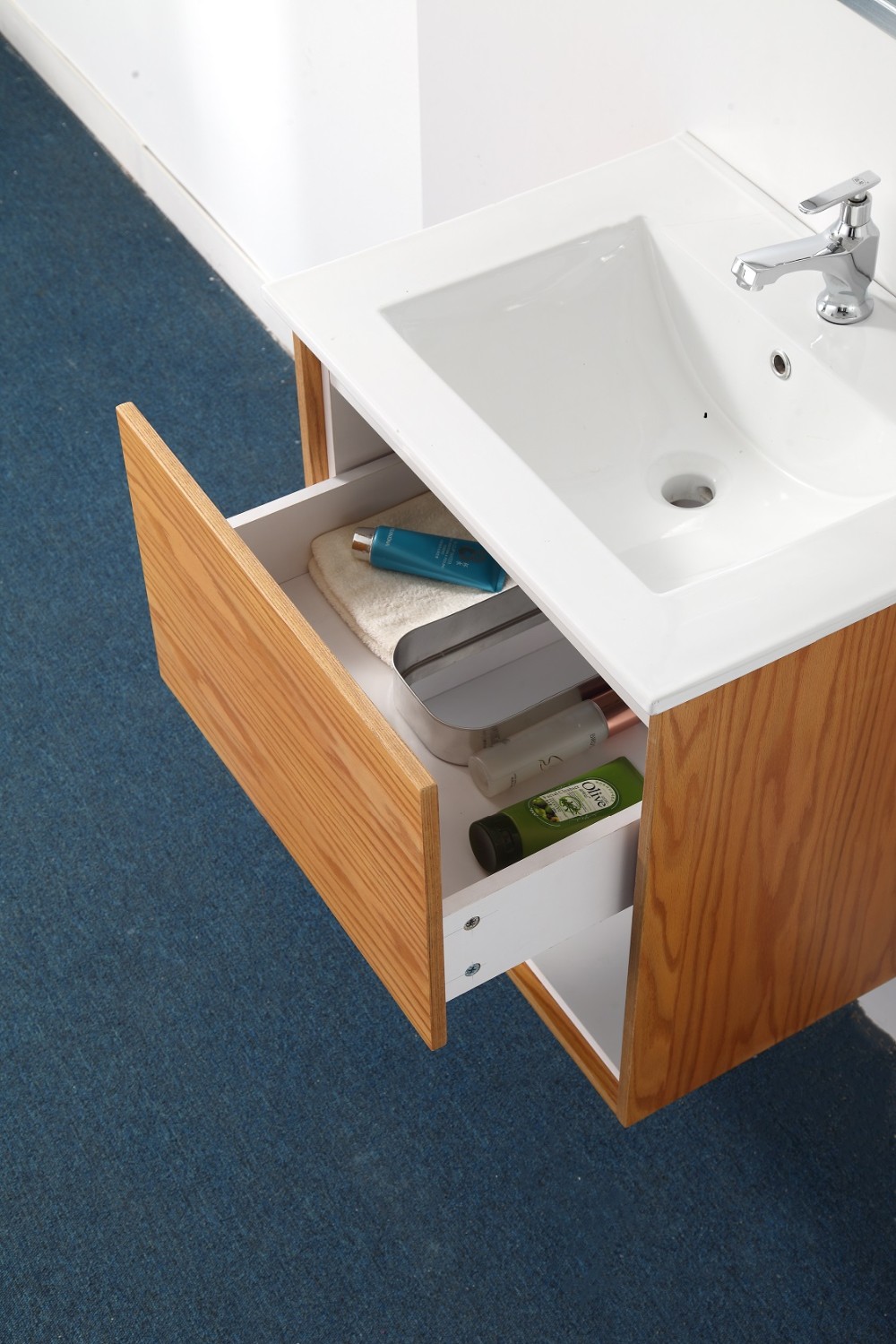 home fashion 2 tone wall hung vanity unit bathroom cabinet