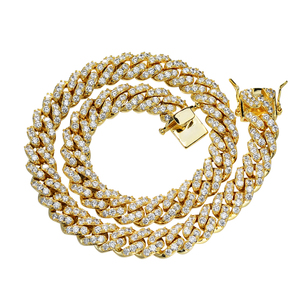 hiphop iced out cz 14k gold plated cuban link chain new gold chain design for men