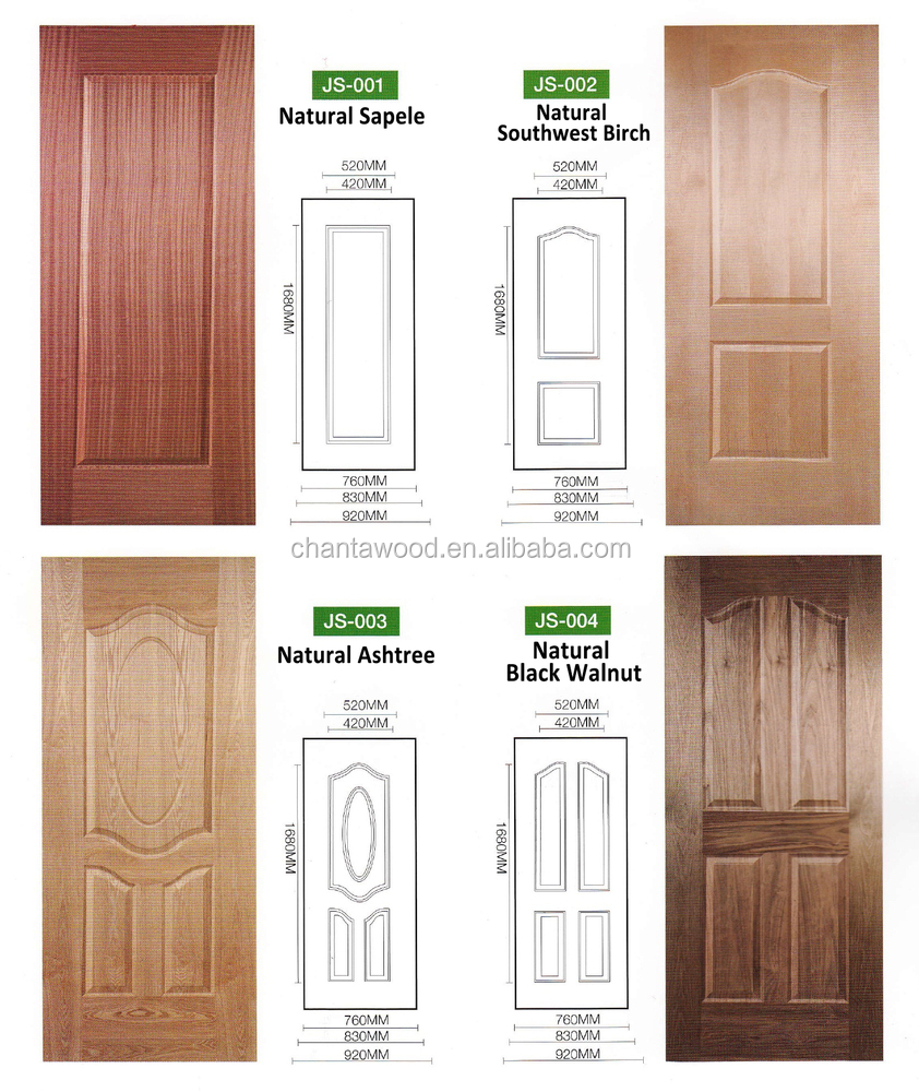 3mm melamine HDF door skin for interior doors natural veneer door skin