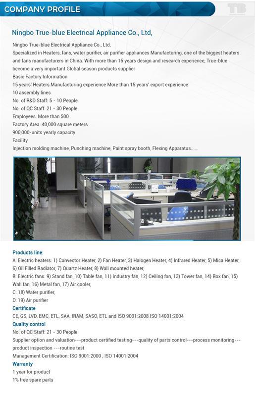 Temperature control 1000w 2000w heater fan with handle