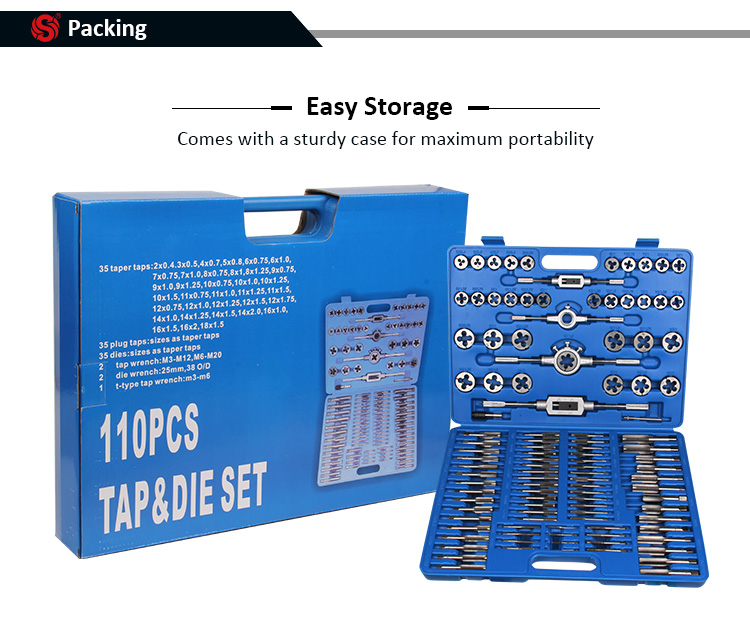 thumbnail interactive-video image 1 of GRIP 110-Piece Professional Tap & Die Set - Includes Taps, Dies, Wrenches For Threading Metal, SAE, Metric & Pipe 1 of 5