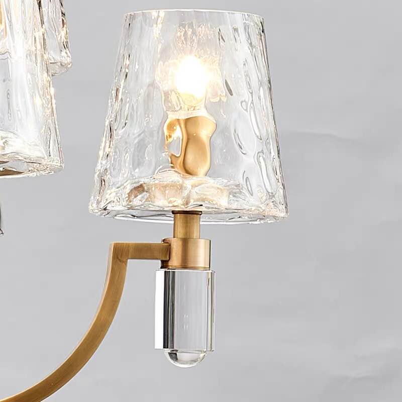 Satin Brass Chandelier with Frosted Glass Clear Shades Crystal chandelier lighting
