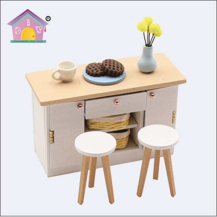 Wholesale Dollhouse Miniatures Furniture Miniature Wooden Dollhouse Furniture Accessories Set 1/18 Scale