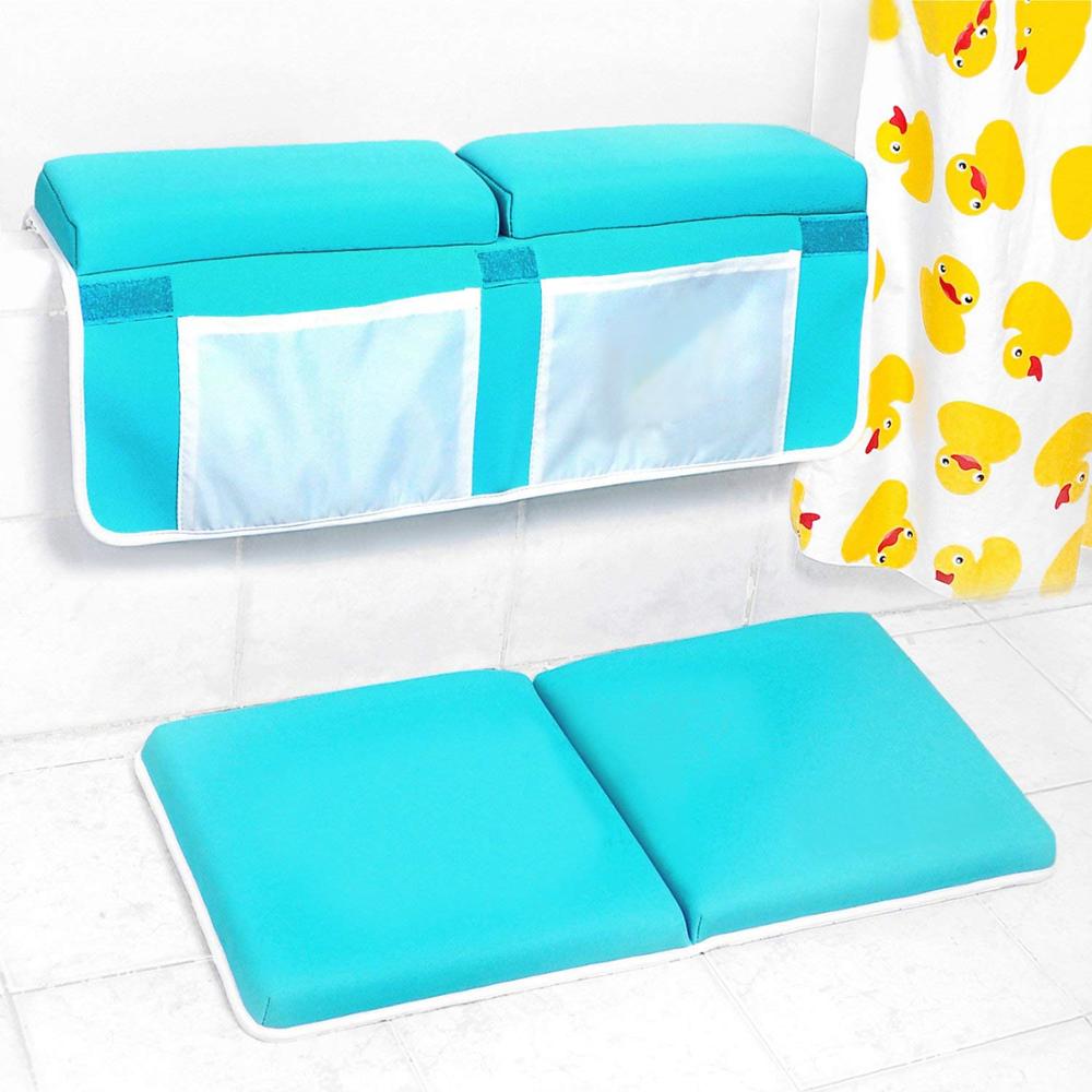 Foldable and Detachable Kneeling Mat and Elbow Support for Baby Bath Bathtub Suport Bath Kneeler with Elbow Rest Pad Set