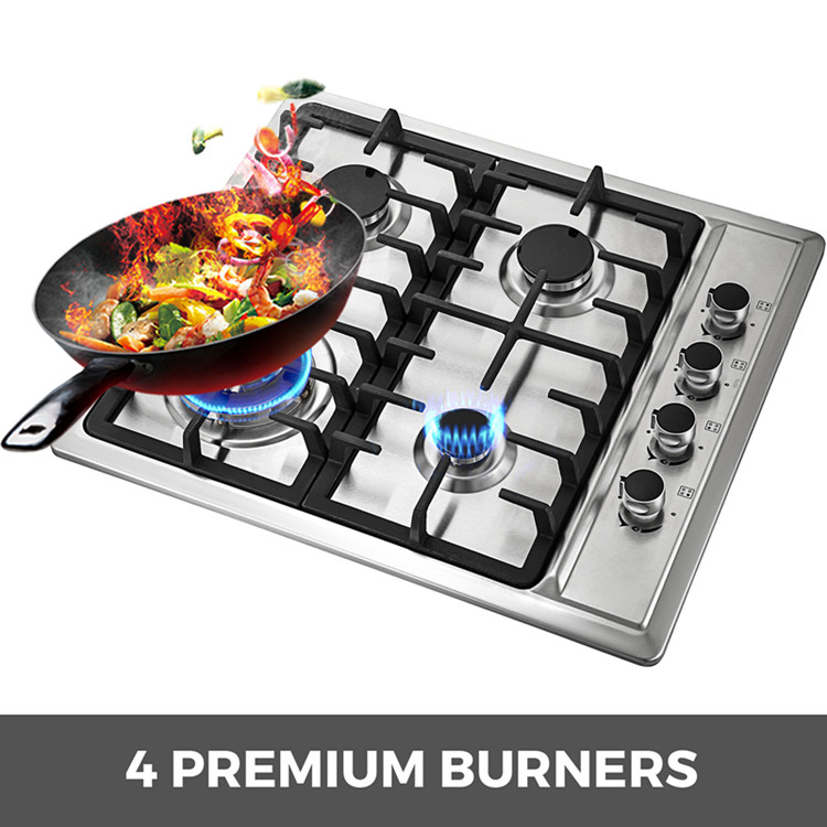 Stainless Steel 4 Burner build in Gas Stove Cooktop