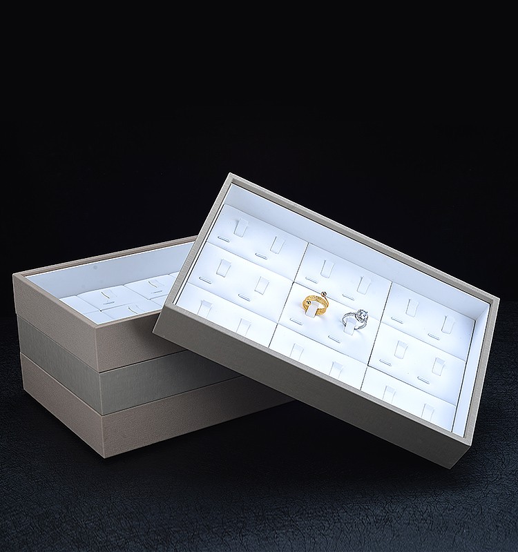 定制高端 pu 可堆叠戒指首饰显示托盘