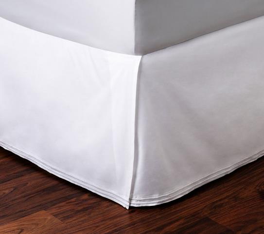 Оптовая продажа, хлопковая однотонная белая юбка для кровати в гостинице