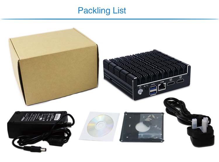 4 Lan Port NUC Mini PC J3160 Quad-core Fanless Industrial Desktop