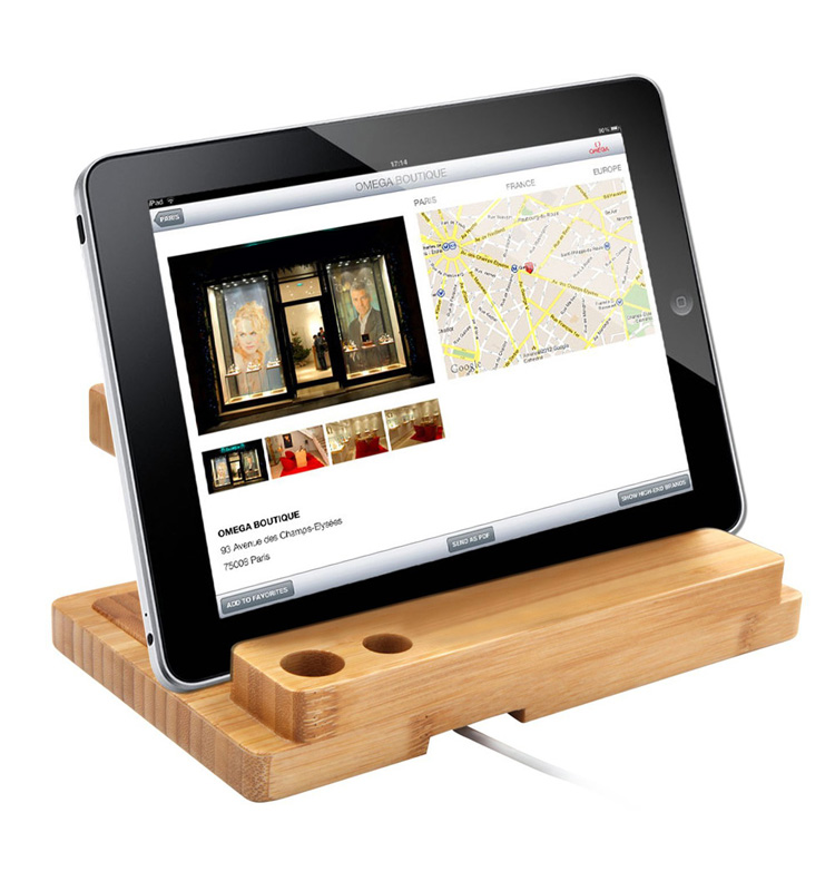 Wood Charge Dock Holder for Apple Watch , Docking Station Cradle Bracket for iPod iPhone iPad and Other Phones Tablets