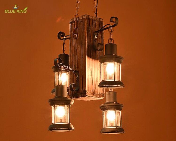 LOFT Vintage Cloak Cafe bar dinning room wholesale antique brass copper chandelier
