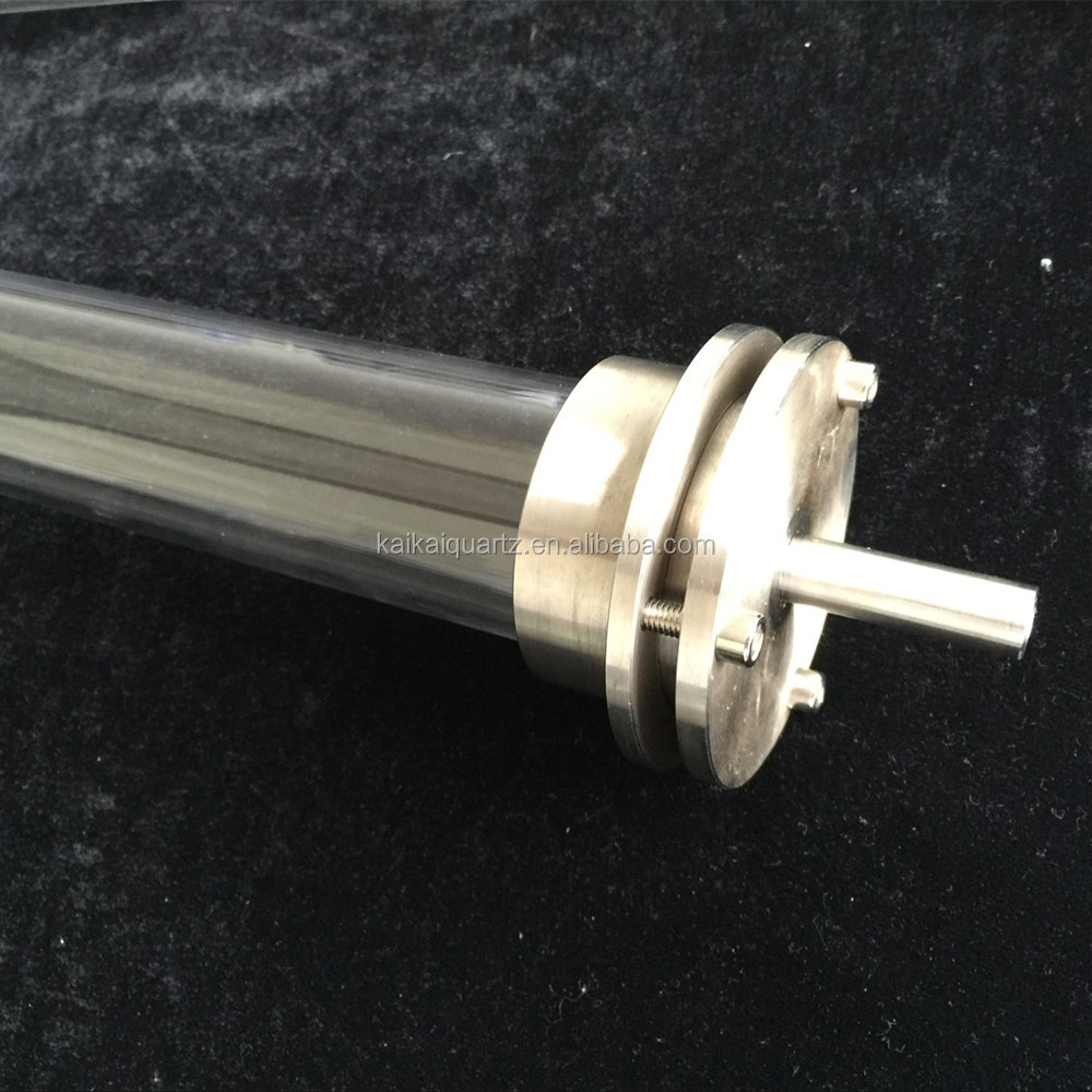 Прозрачная кварцевая трубка герметичный фланец из нержавеющей стали 304