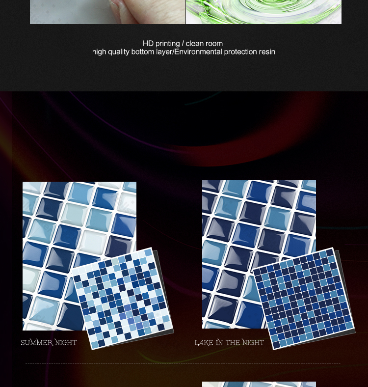 Peel and Stick Tiles Kitchen Backsplash Tiles 3D Wall Stickers 6 Tiles/Pack Kitchen Wall Stickers