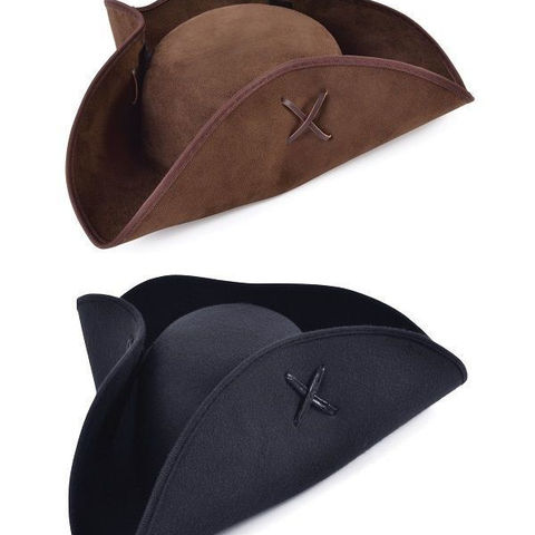 黑色和棕色海盗三角帽海盗派对花式礼服配件 cl005