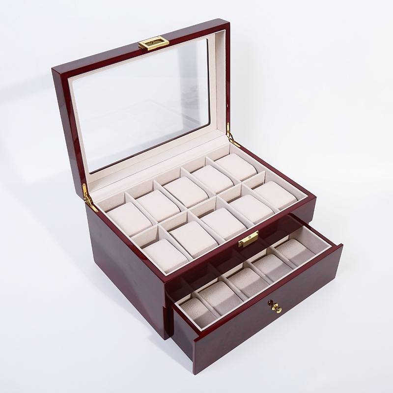 High Quality 20 Slots Wrist Watch Display Box Wood Watch Storage Box