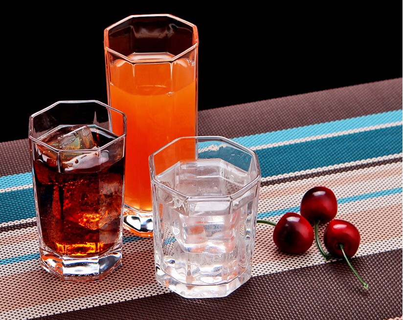 octagon shaped glass tea &juice cup